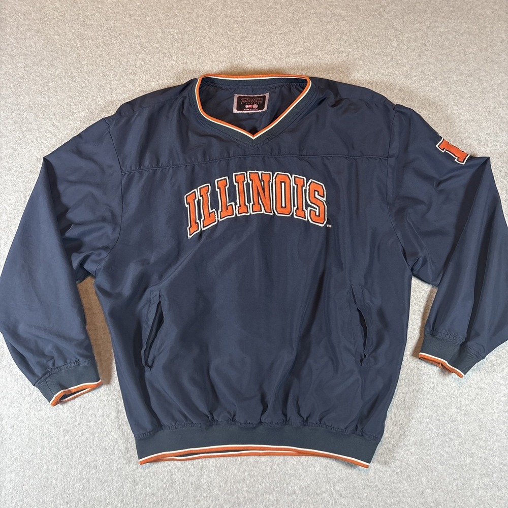 Illinois Colosseum‎ Athletics Windbreaker Pullover Men's 2XL Large Logo Vented